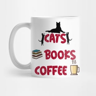 Cats, Books, & Coffee Mug